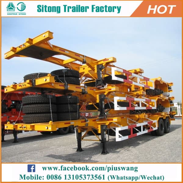 China 3 axle 20ft 40ft shipping container chassis trailer